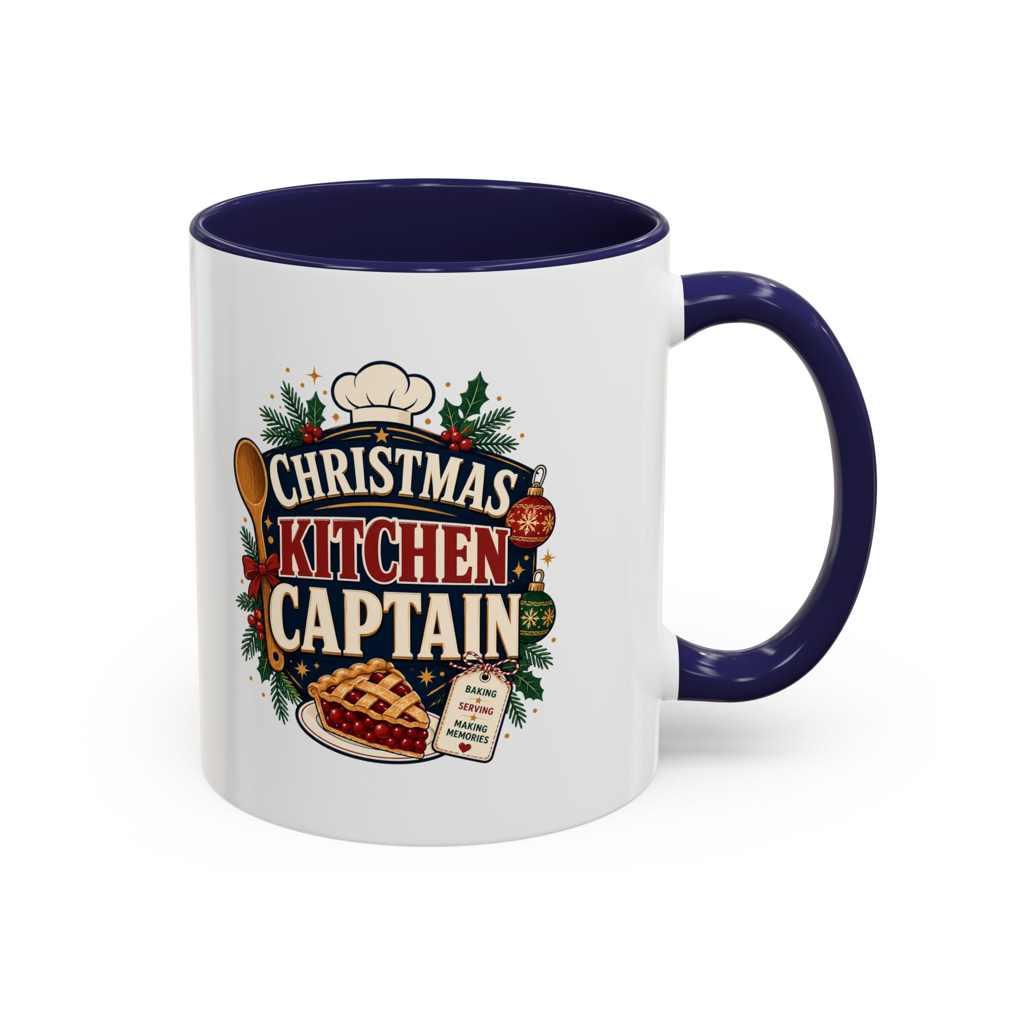 Modern Day Christmas Kitchen Captain Accent Coffee Mug — Holiday Baking Chef Gift (11/15oz)