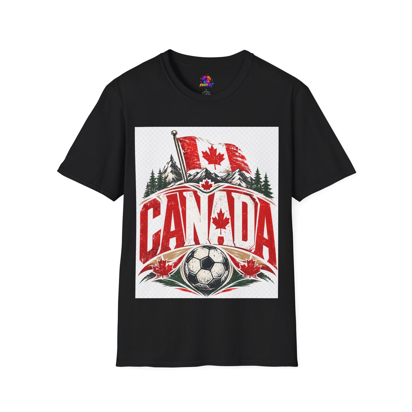 Canada Soccer T‑Shirt — Canadian Flag & Maple Leaf Crest