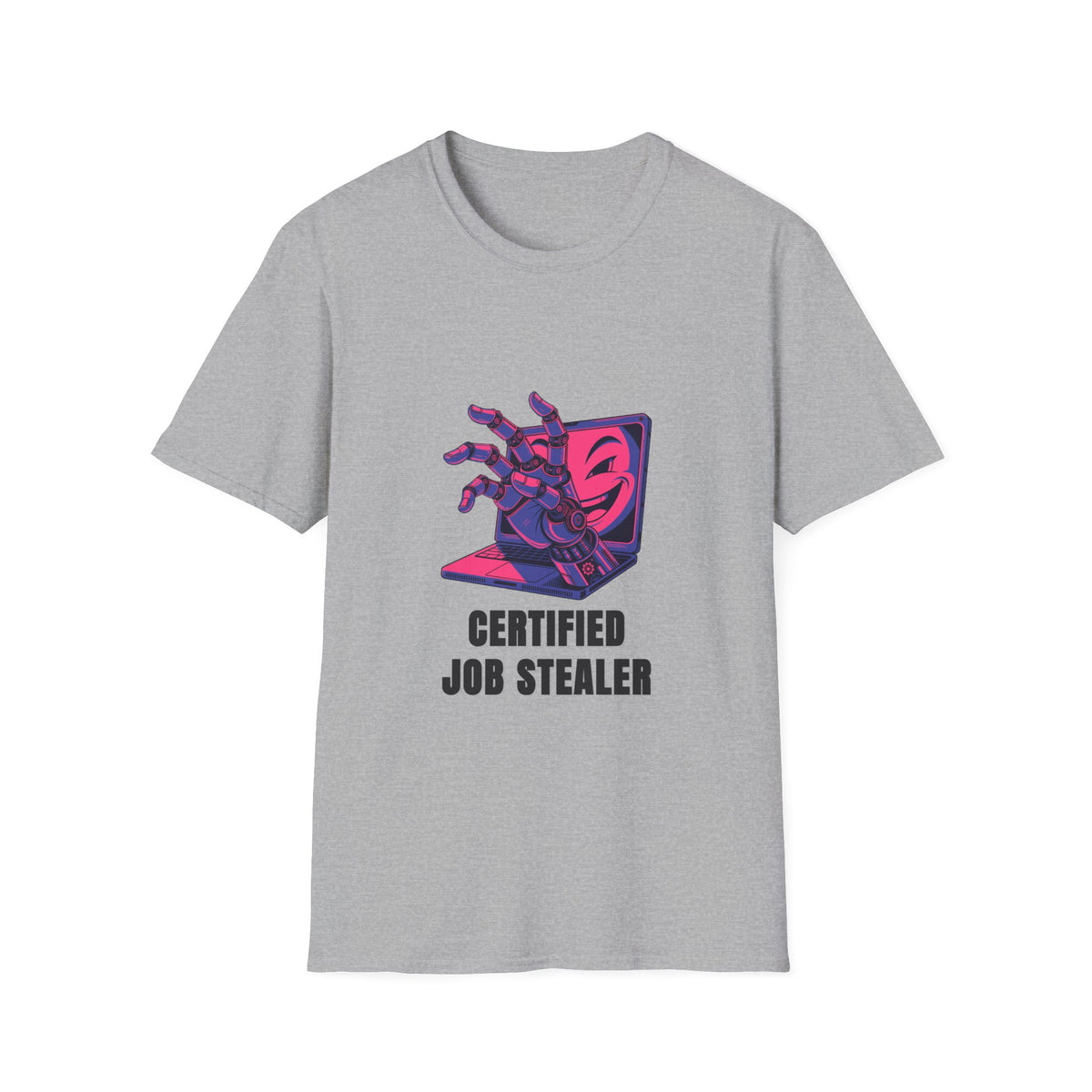 Certified Job Stealer T-Shirt — Retro Cyber Hand Graphic Tee - Trending Now - August 2026