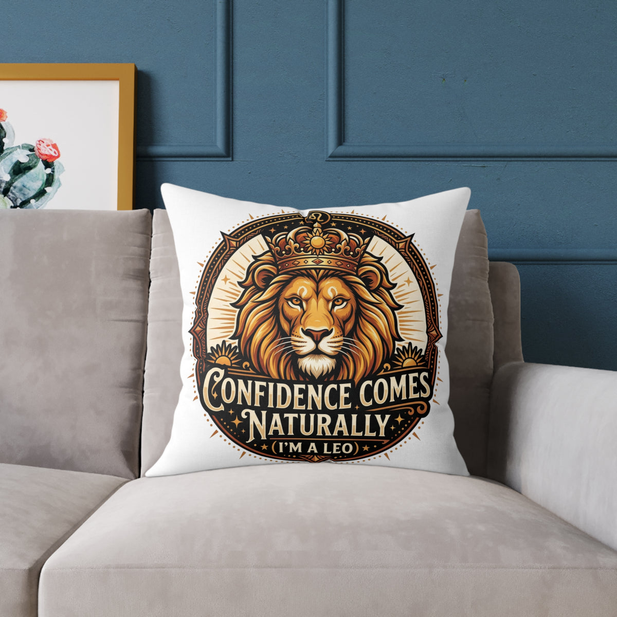 Leo Zodiac Confidence Comes Naturally Square Poly Canvas Pillow