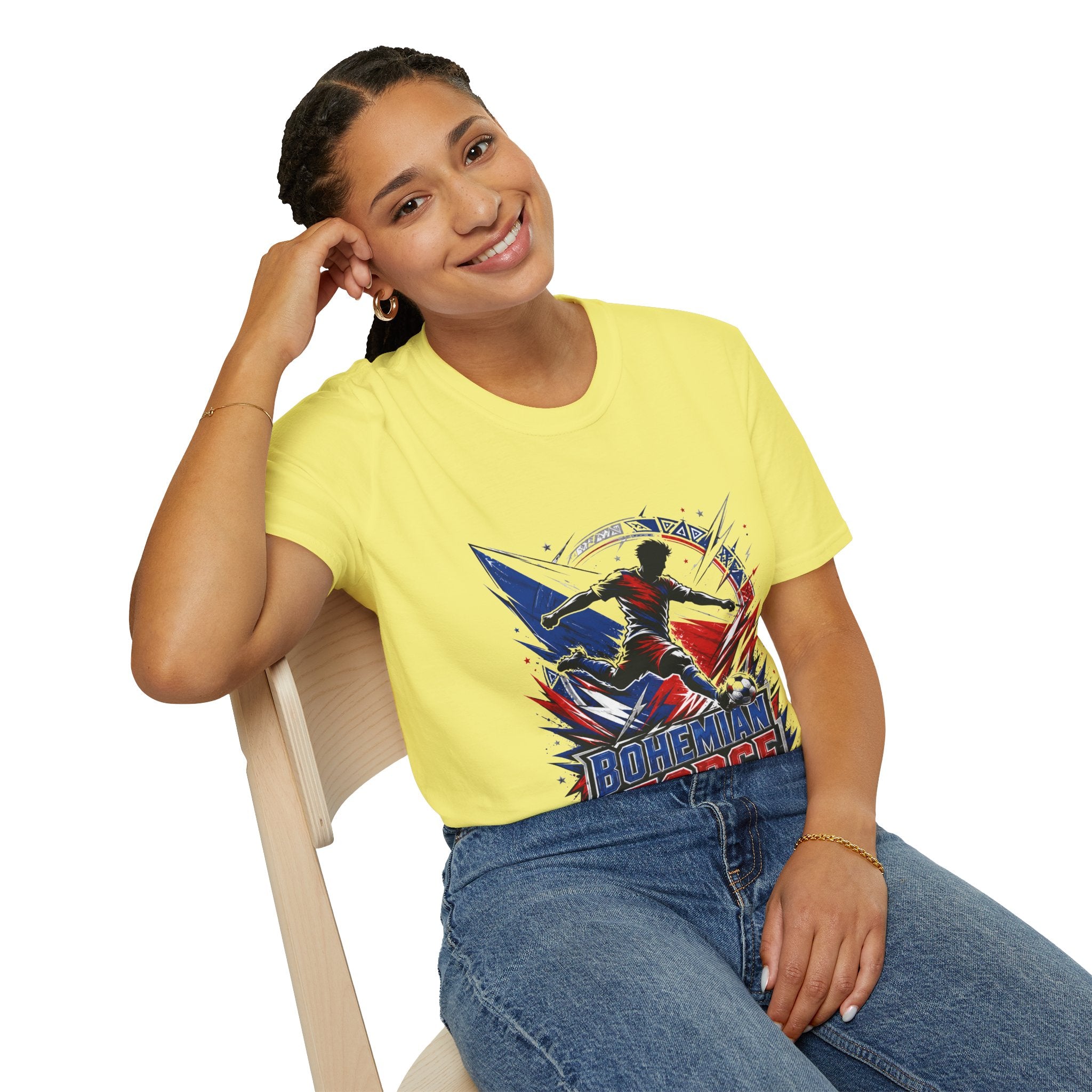 Czechia Bohemian Force Graphic T‑Shirt — Energetic Soccer Player Silhouette