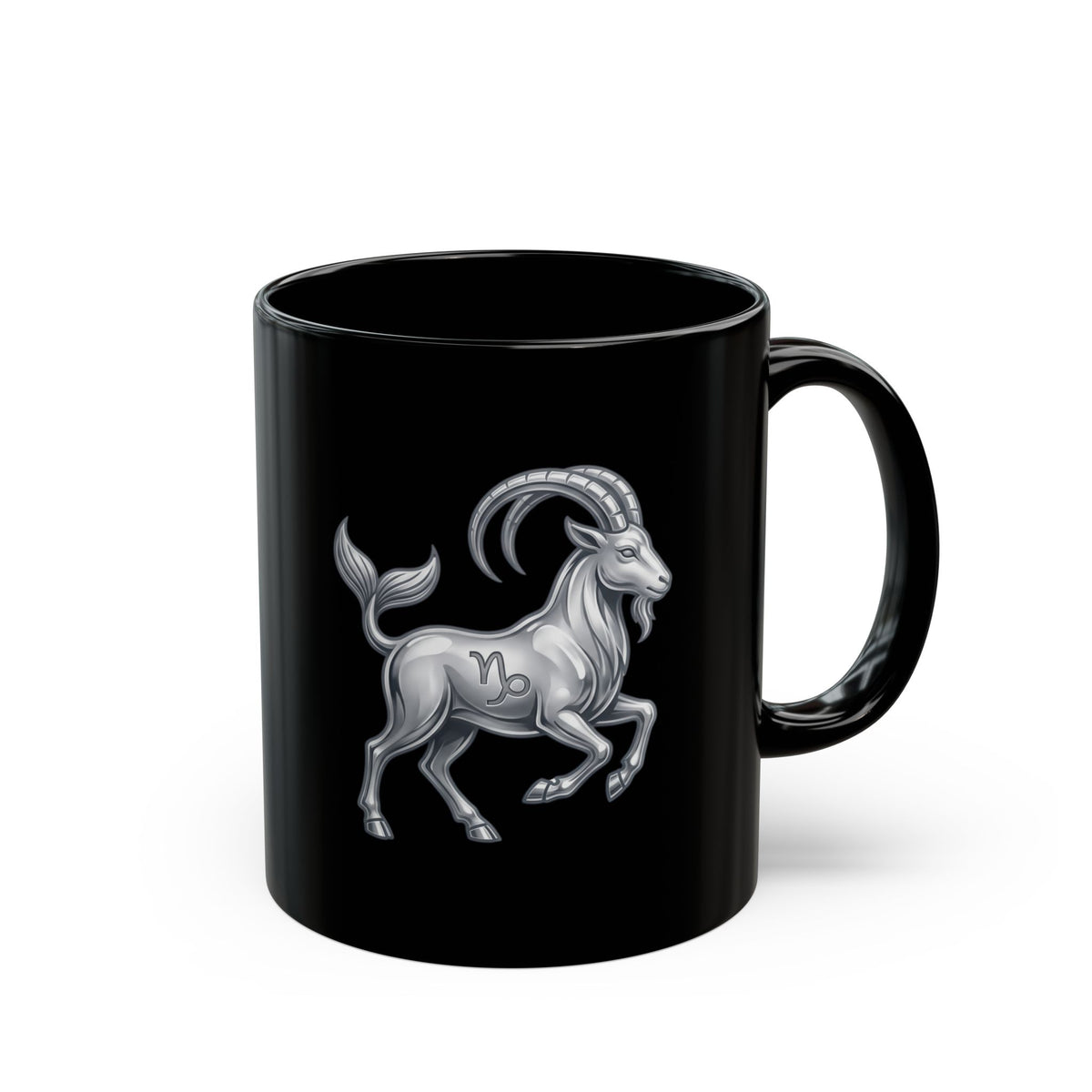 Capricorn Goat Black Mug — Zodiac Coffee Cup