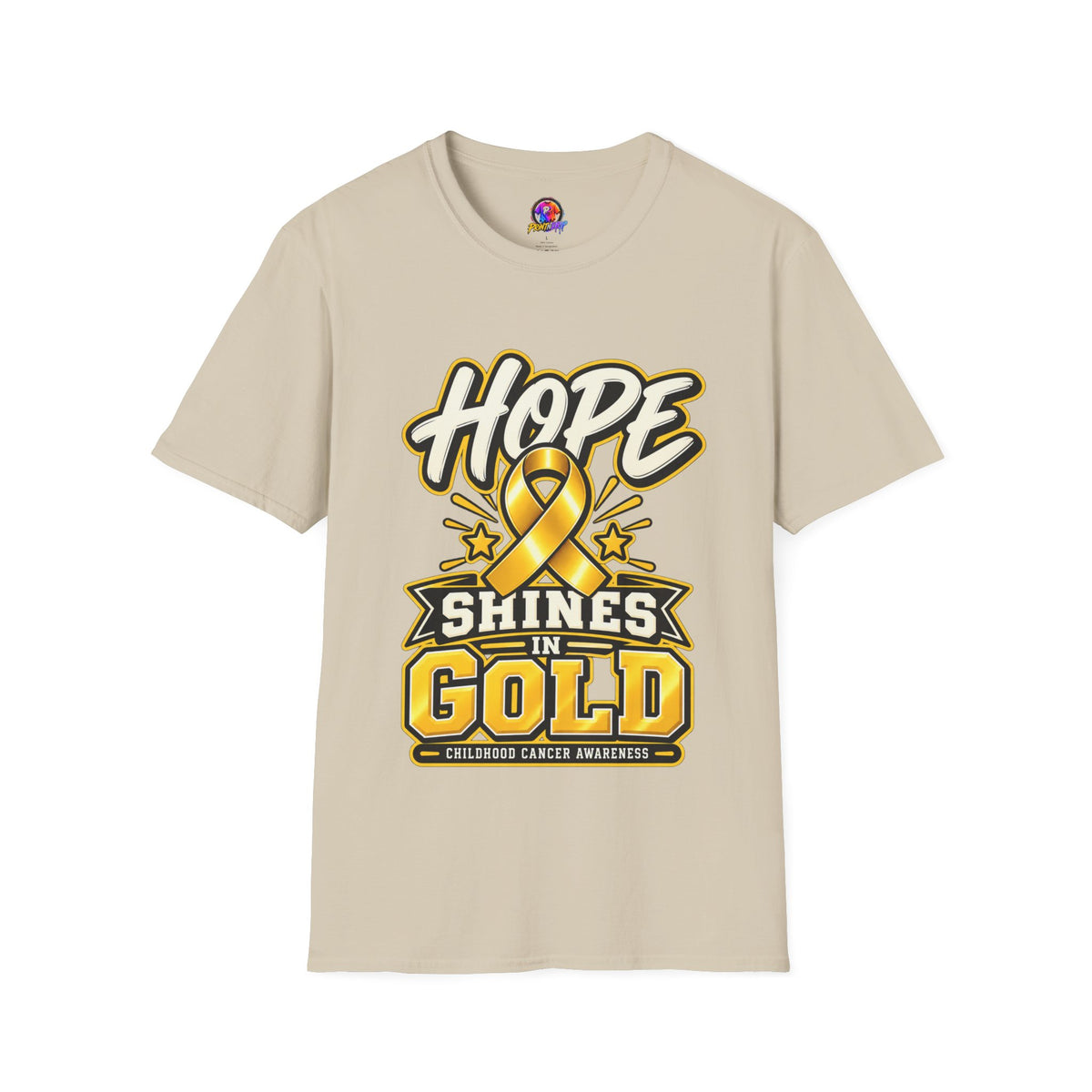 Hope Shines in Gold T-Shirt — Childhood Cancer Awareness Tee