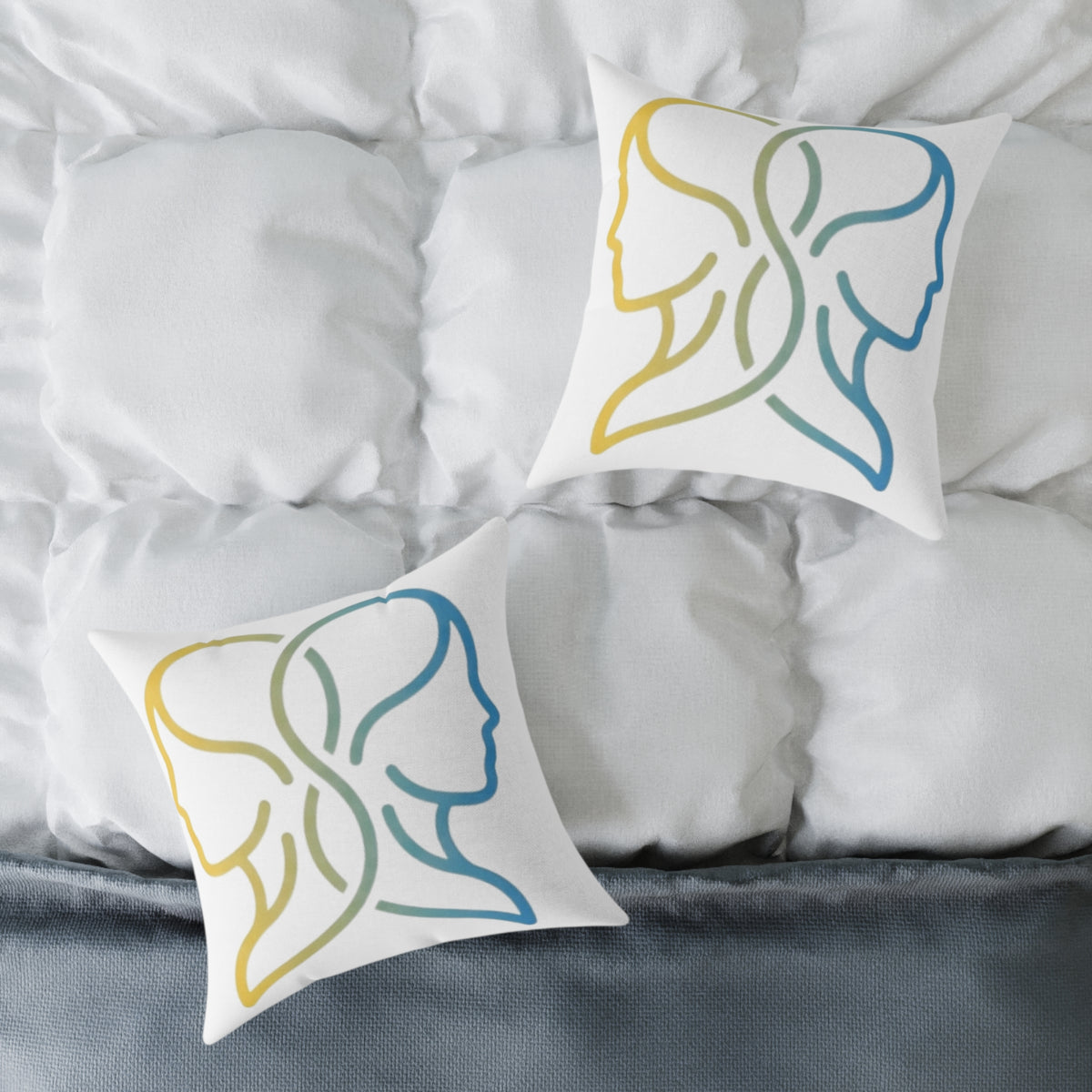 Gemini Zodiac Square Poly Canvas Pillow Double Face Astrological Zodiac Pillow
