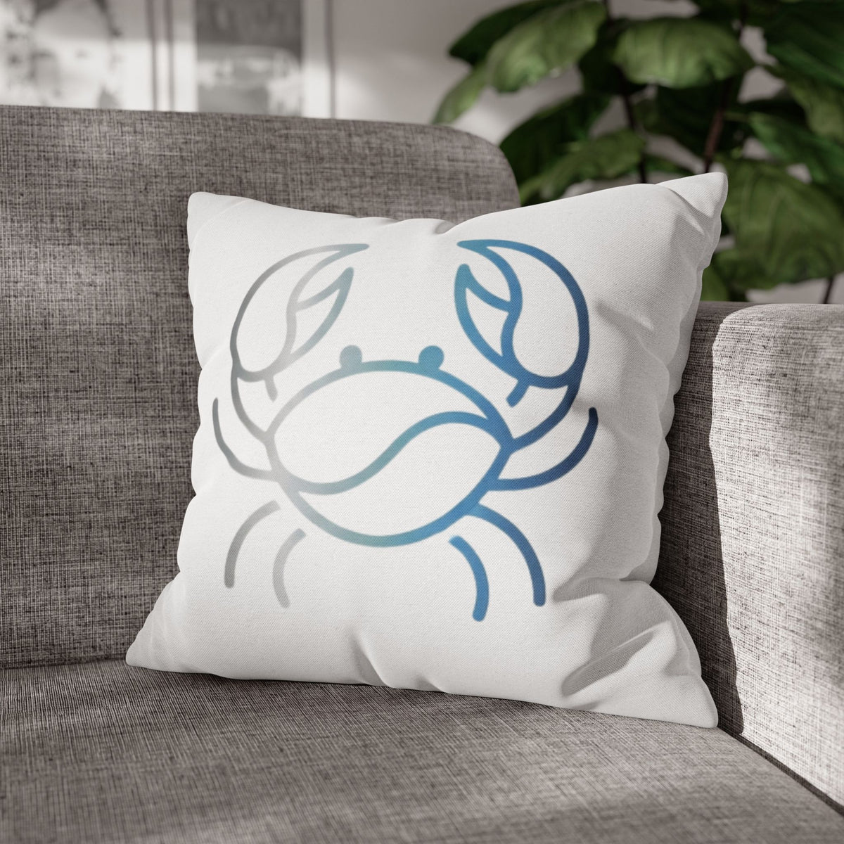 Cancer Zodiac Crab Coastal Throw Pillowcase — Nautical Beach Decor