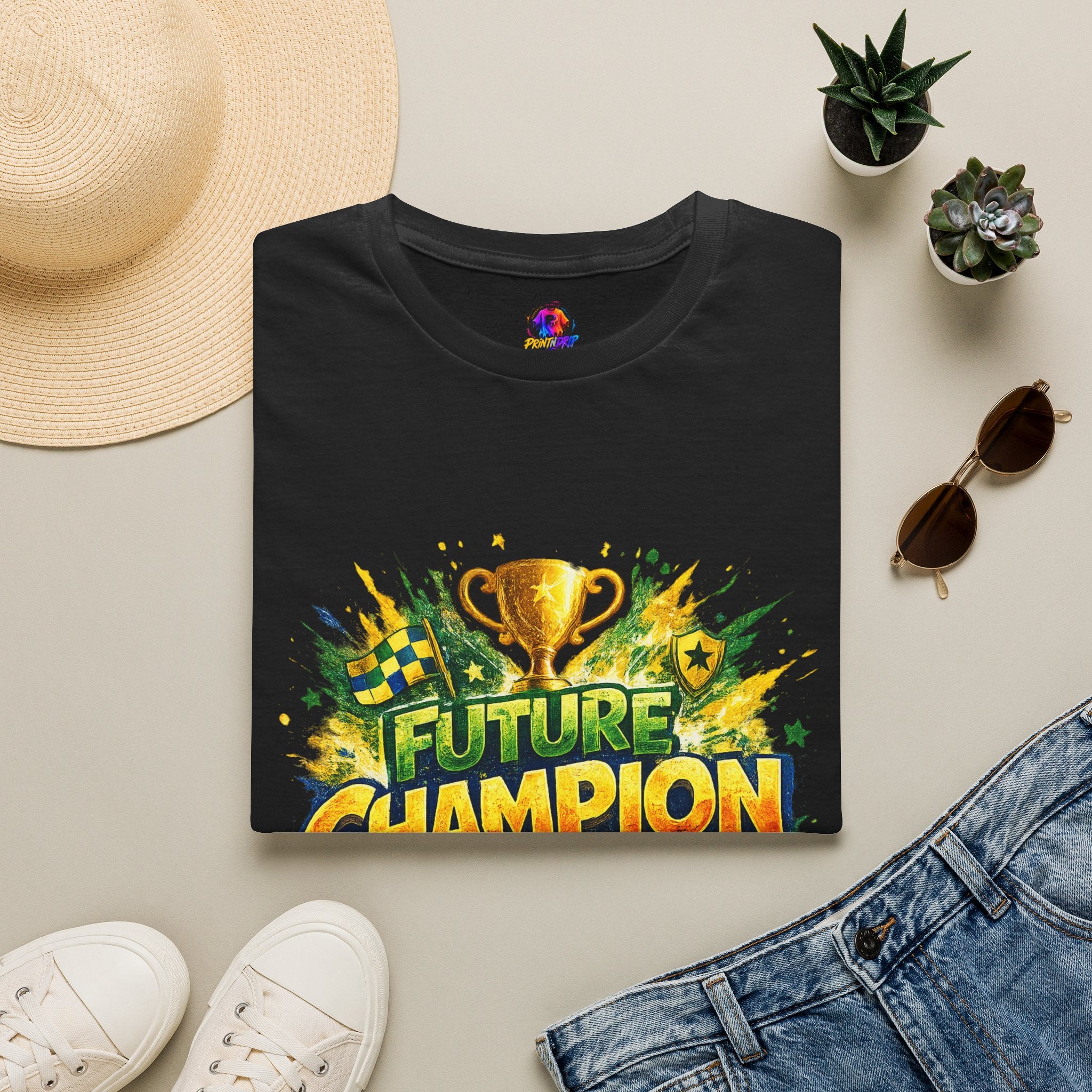 Kids Future Champion Soccer T-Shirt — Kids’ Sports Trophy Graphic Tee