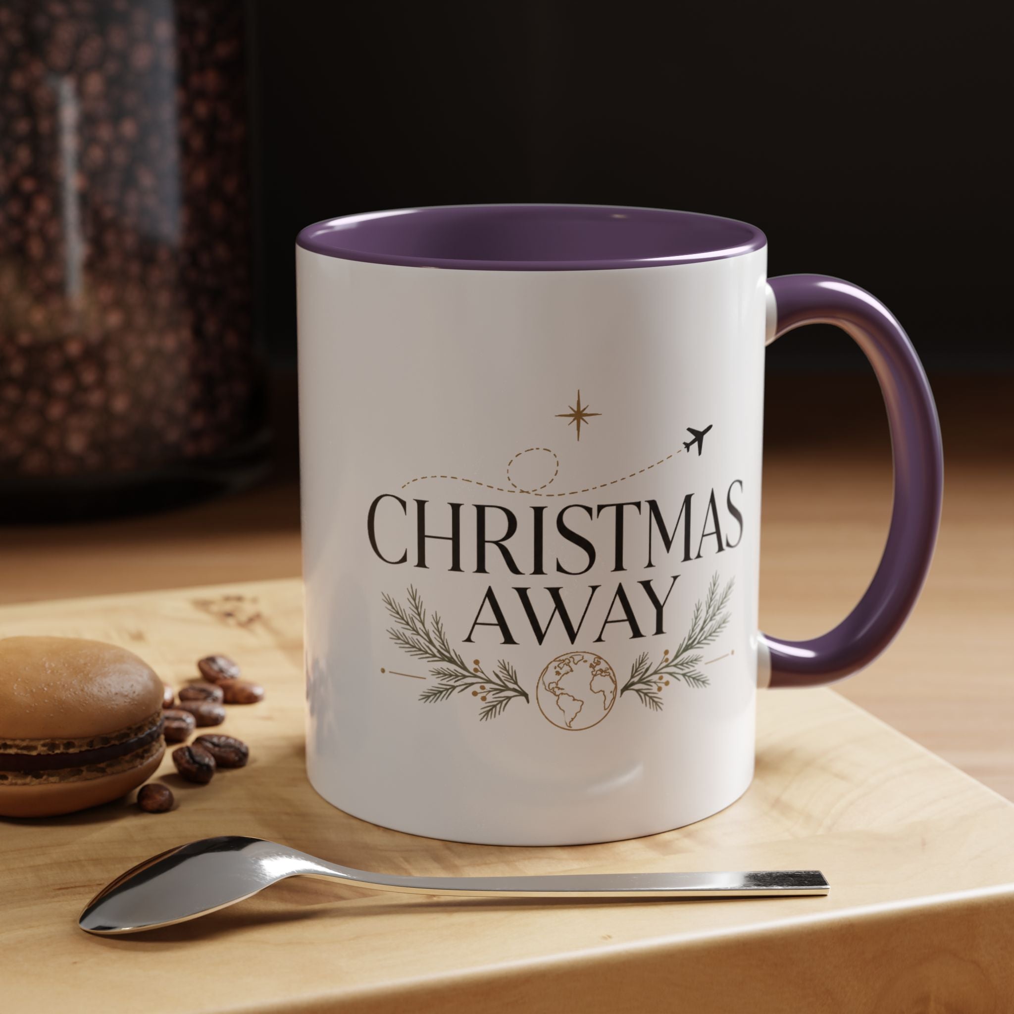 Christmas Away Accent Coffee Mug — Holiday Travel Coffee Cup