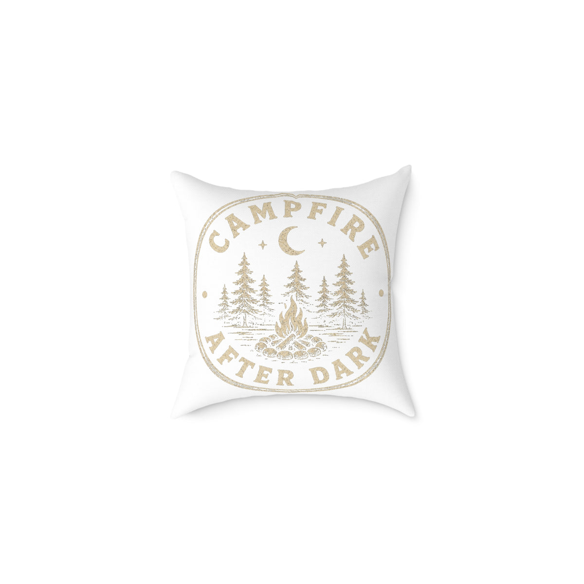Campfire After Dark Throw Pillow Milo Bailey Dog Dad Mom — Outdoor Camping Decorative Pillow
