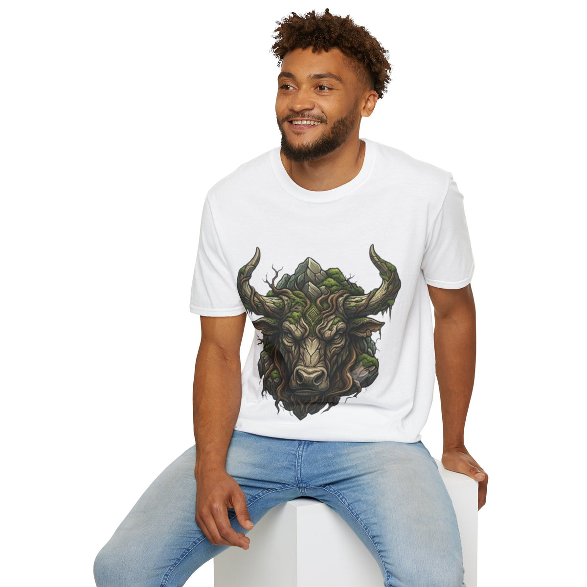 Taurus Greenman Bull T-Shirt — Nature Spirit Woodland Bull Graphic Tee