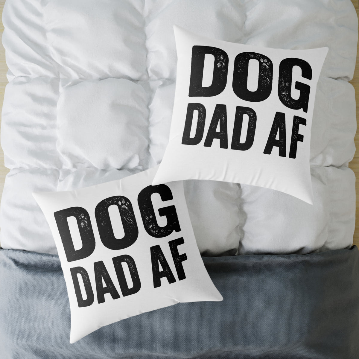 Funny Dog Dad AF Pillow — Funny Square Decorative Pillow for Dog Lovers