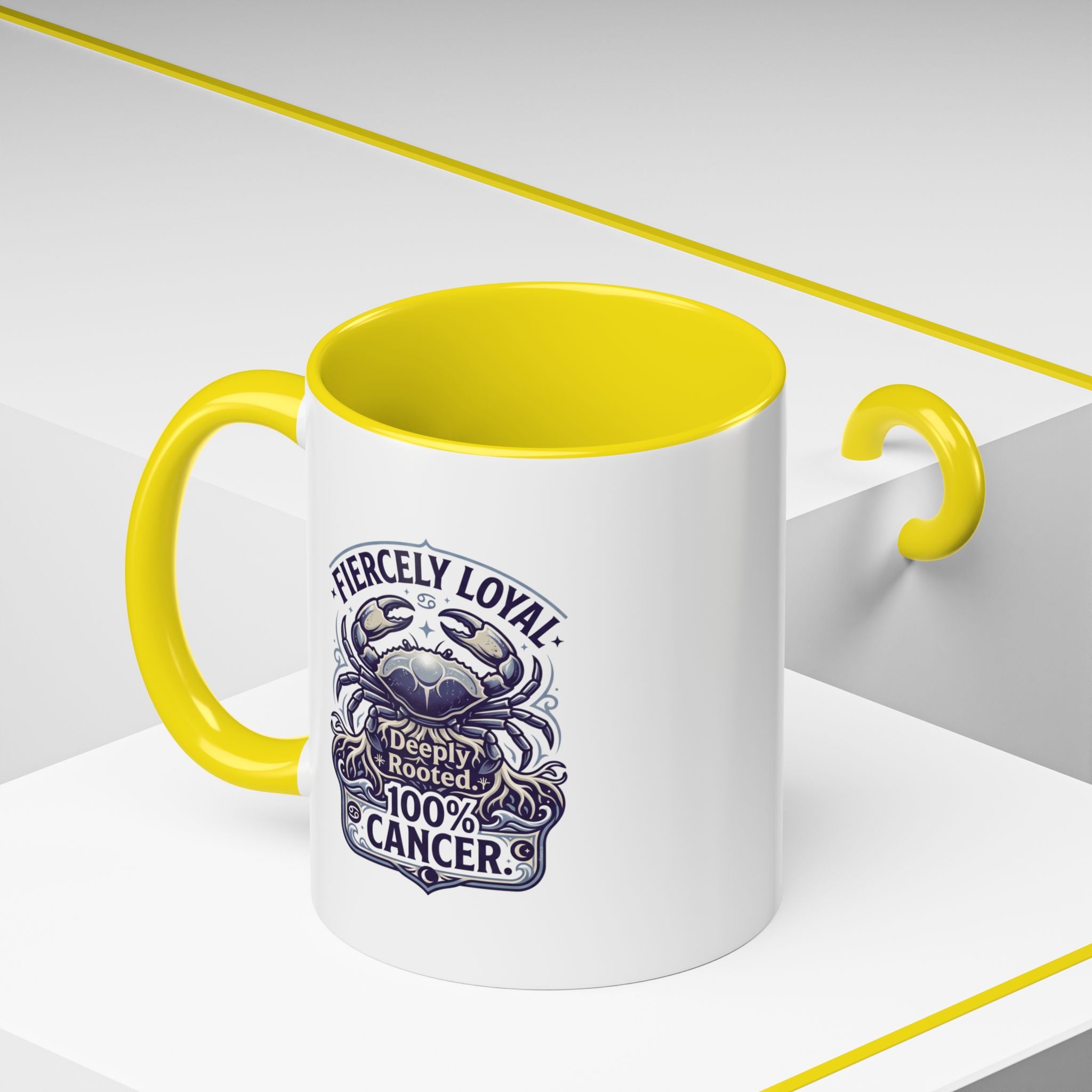 Cancer Zodiac Coffee Mug – "Fiercely Loyal, Deeply Rooted" Accent Mug