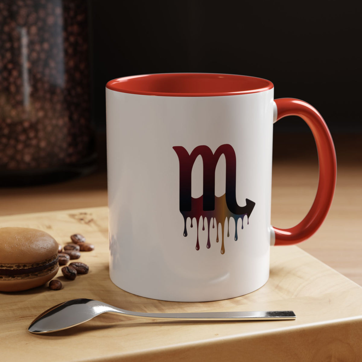Scorpio Drip Accent Coffee Mug – Zodiac Scorpio Symbol Ceramic Mug