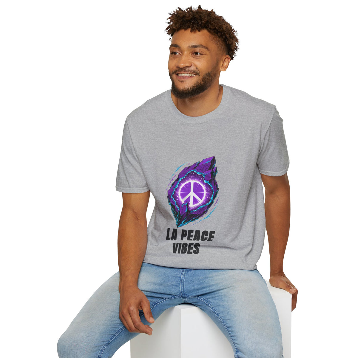 Peace Vibes T-Shirt — Purple Neon Peace Sign Graphic - Trending Now - August 2026