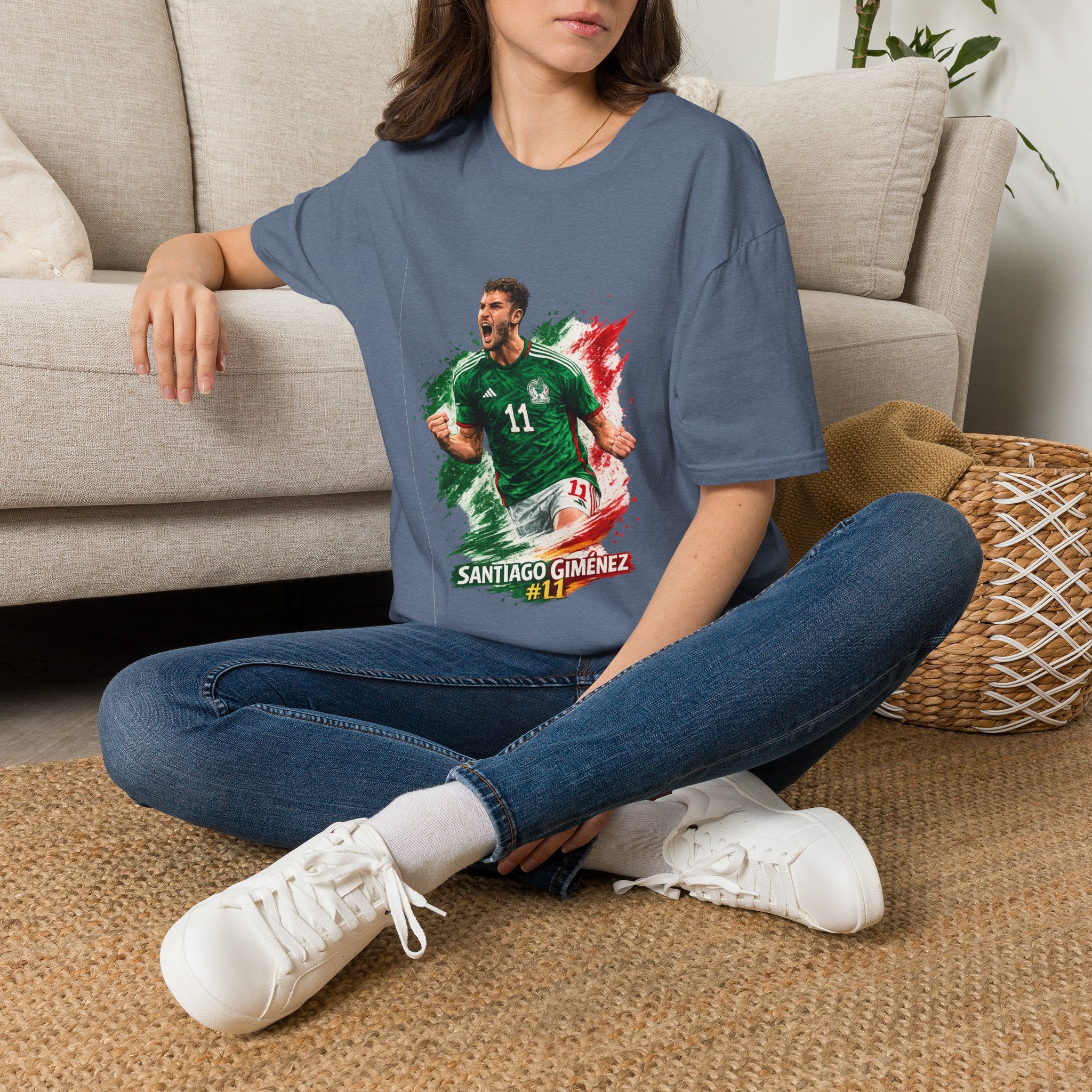 Mexico Soccer Jersey T-Shirt — Santiago Giménez Mexico #11 Fan Tee