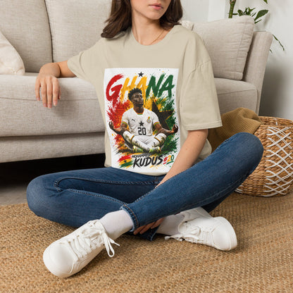Ghana Football Player Graphic T-Shirt — Ghana Colors & Kudus Print