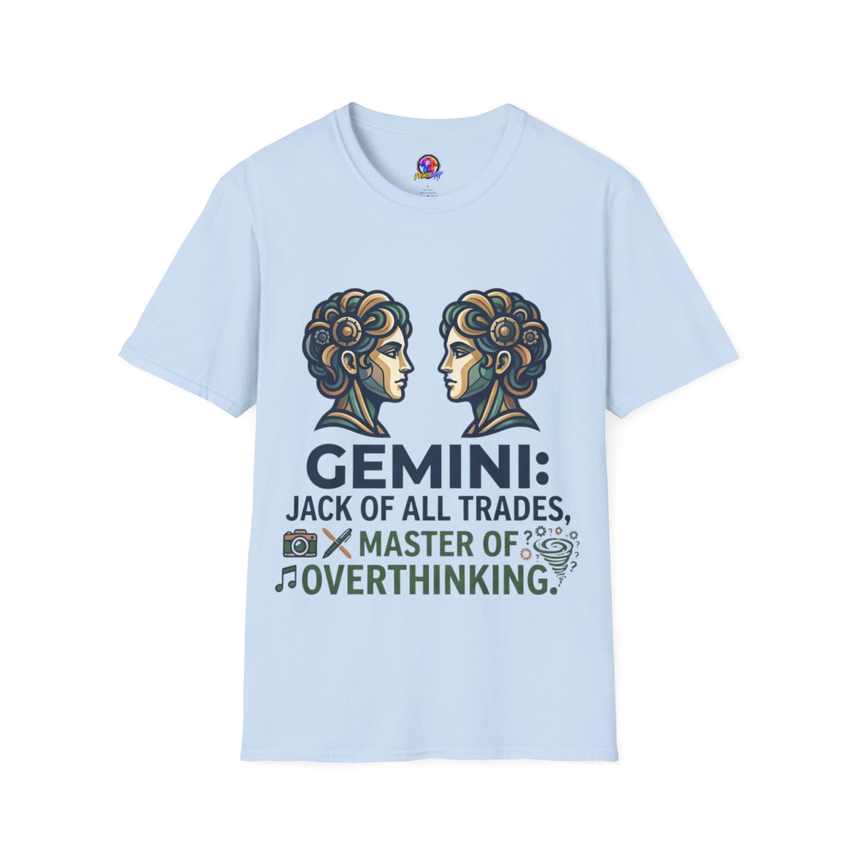 Gemini Zodiac T‑Shirt — Vintage Twins Astrology Tee ("Gemini: Jack of All Trades")