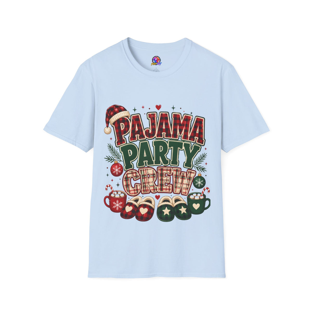 Pajama Party Crew T‑Shirt — Festive Christmas Lounge Tee