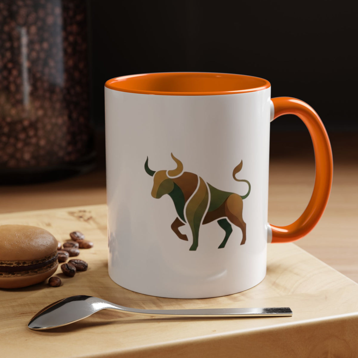 Taurus Geometric Bull Accent Coffee Mug — Taurus Zodiac Gift
