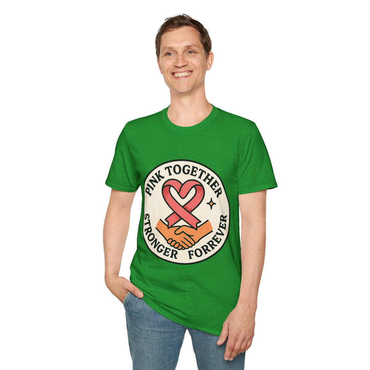 Pink Together Stronger Forever Shield Badge T-Shirt, Breast Cancer Heart Ribbon Tee - Trending Now - September 2026