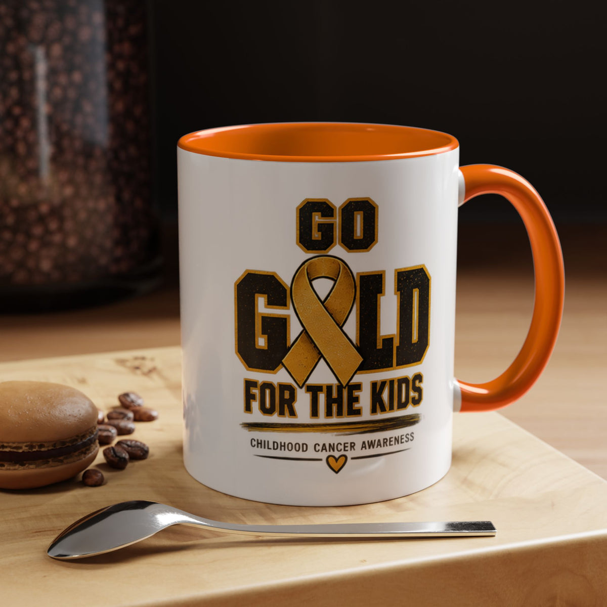 Go Gold For The Kids Accent Coffee Mug — Childhood Cancer Awareness 11/15oz