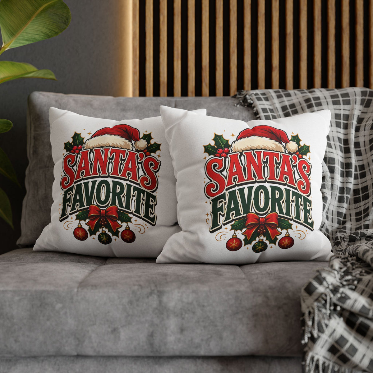 Christmas Santa's Favorite Holiday Pillowcase — Festive Christmas Decorative Cushion Cover