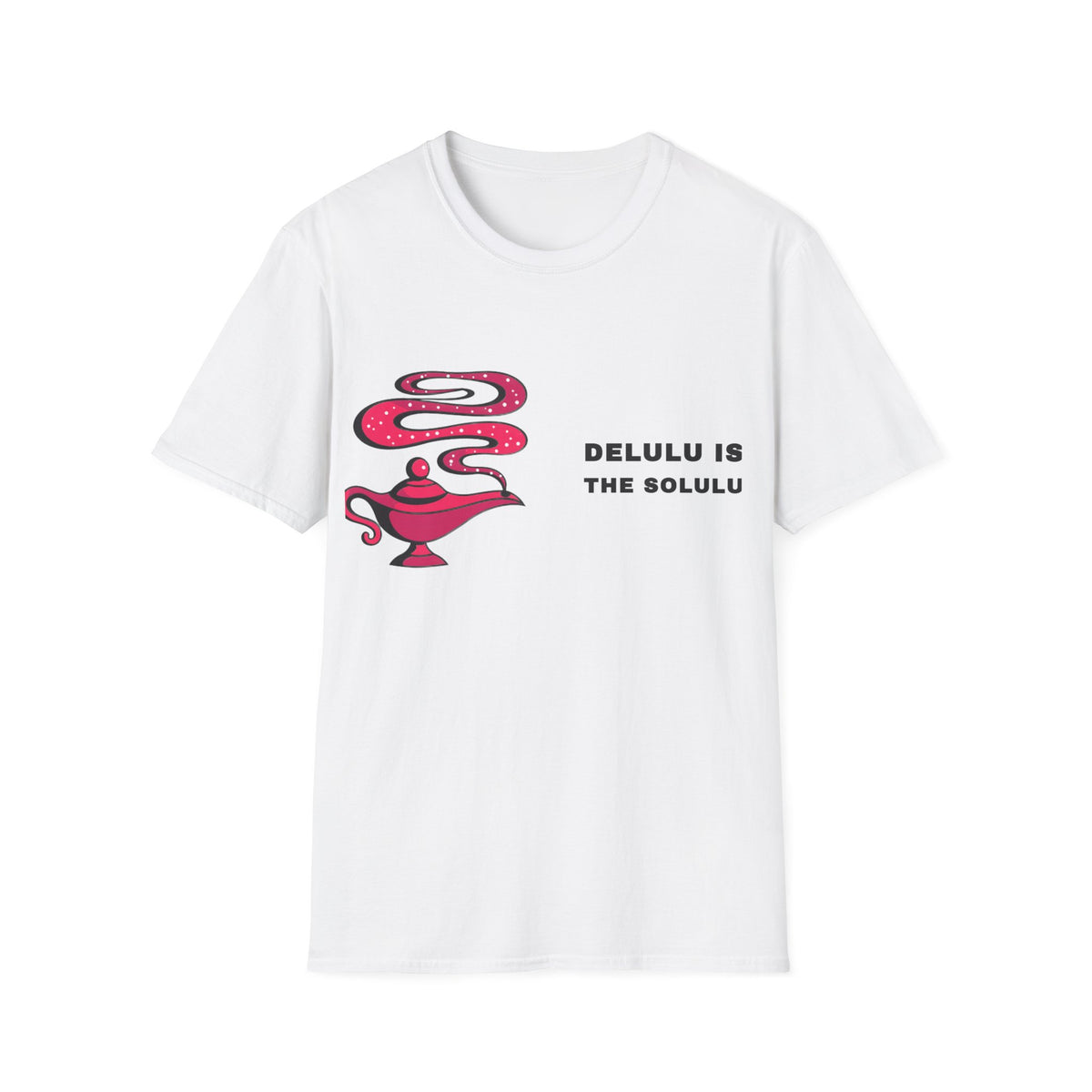 Genie Lamp Graphic T-Shirt — 'Delulu' Vaporwave Snake Design - Trending Now - September 2026