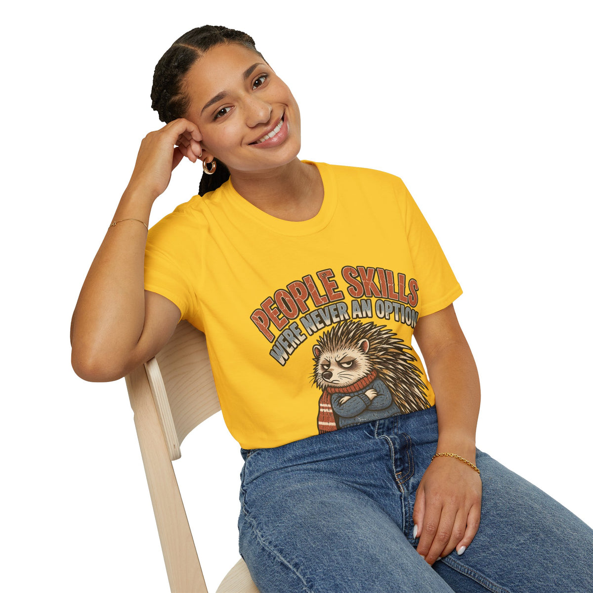 People Skills Were Never An Option T-Shirt — Funny Introvert Porcupine Graphic Tee