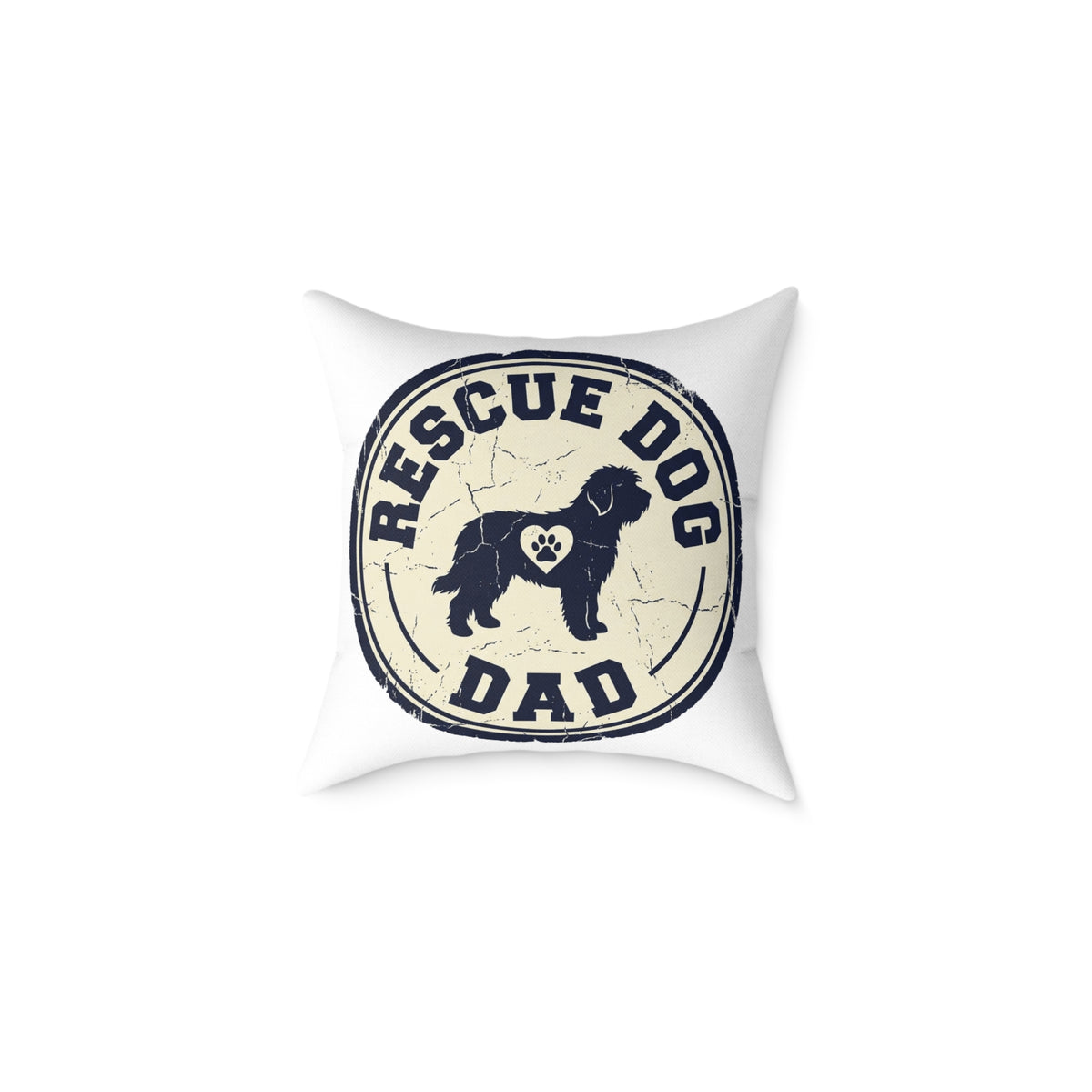 Funny Rescue Dog Dad Decorative Pillow — Vintage Pet Adoption Throw Pillow