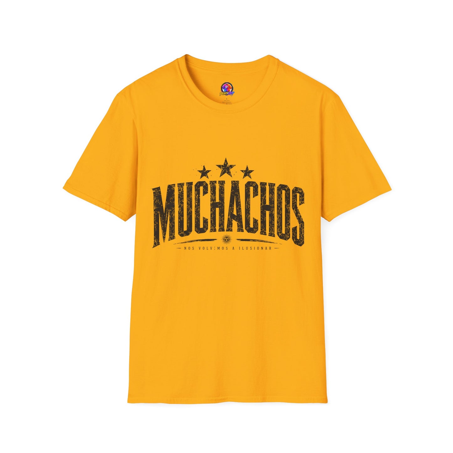Muchachos Graphic T‑Shirt — Vintage Distressed Crew Tee - Argentina Song, slogan, favorite chant