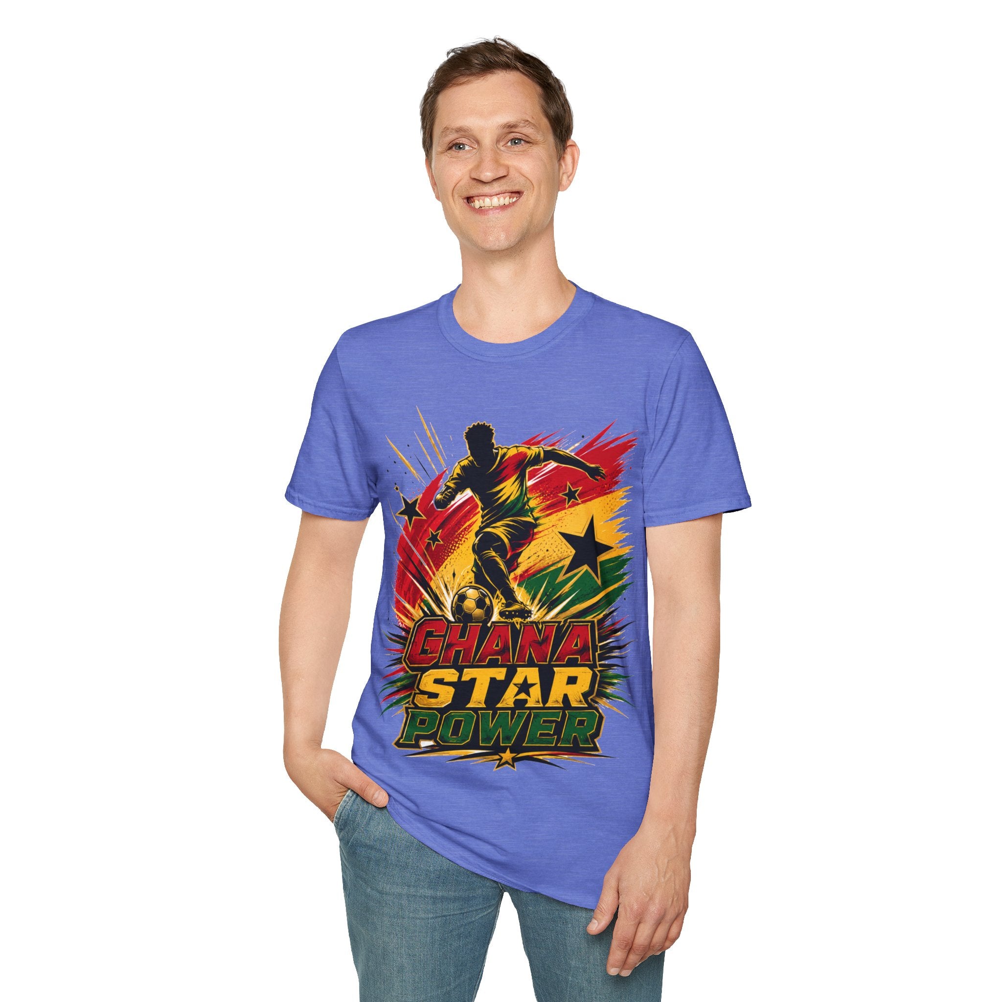 Ghana Star Power Soccer T-Shirt — Afro Football Fan Tee - Ghana T-Shirt
