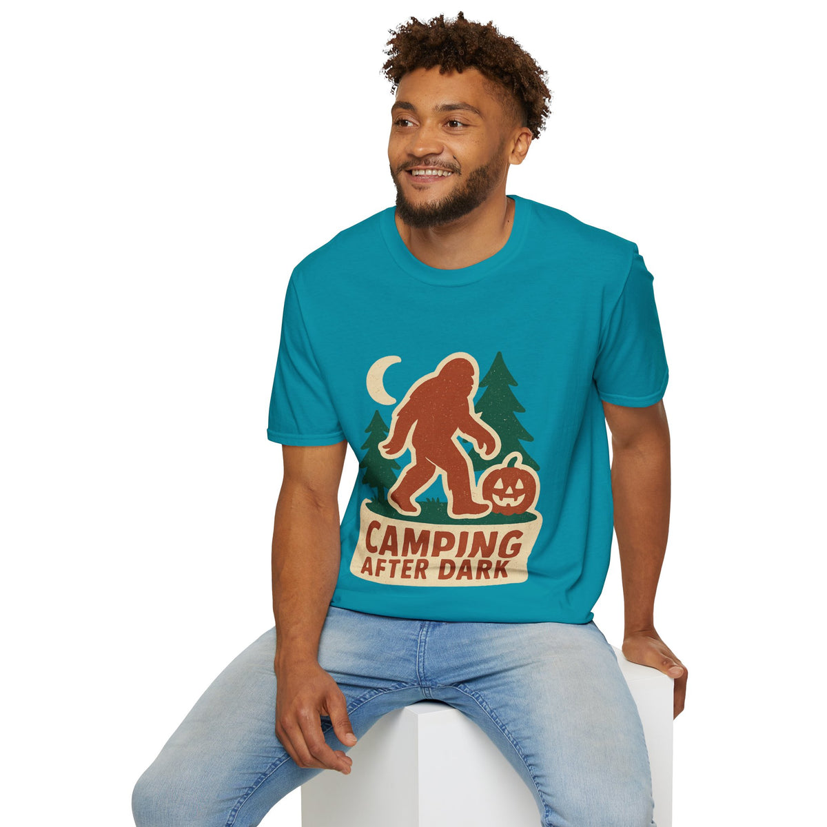 Camping After Dark T‑Shirt — Retro Bigfoot Camp Graphic Tee - Trending Now - August 2026