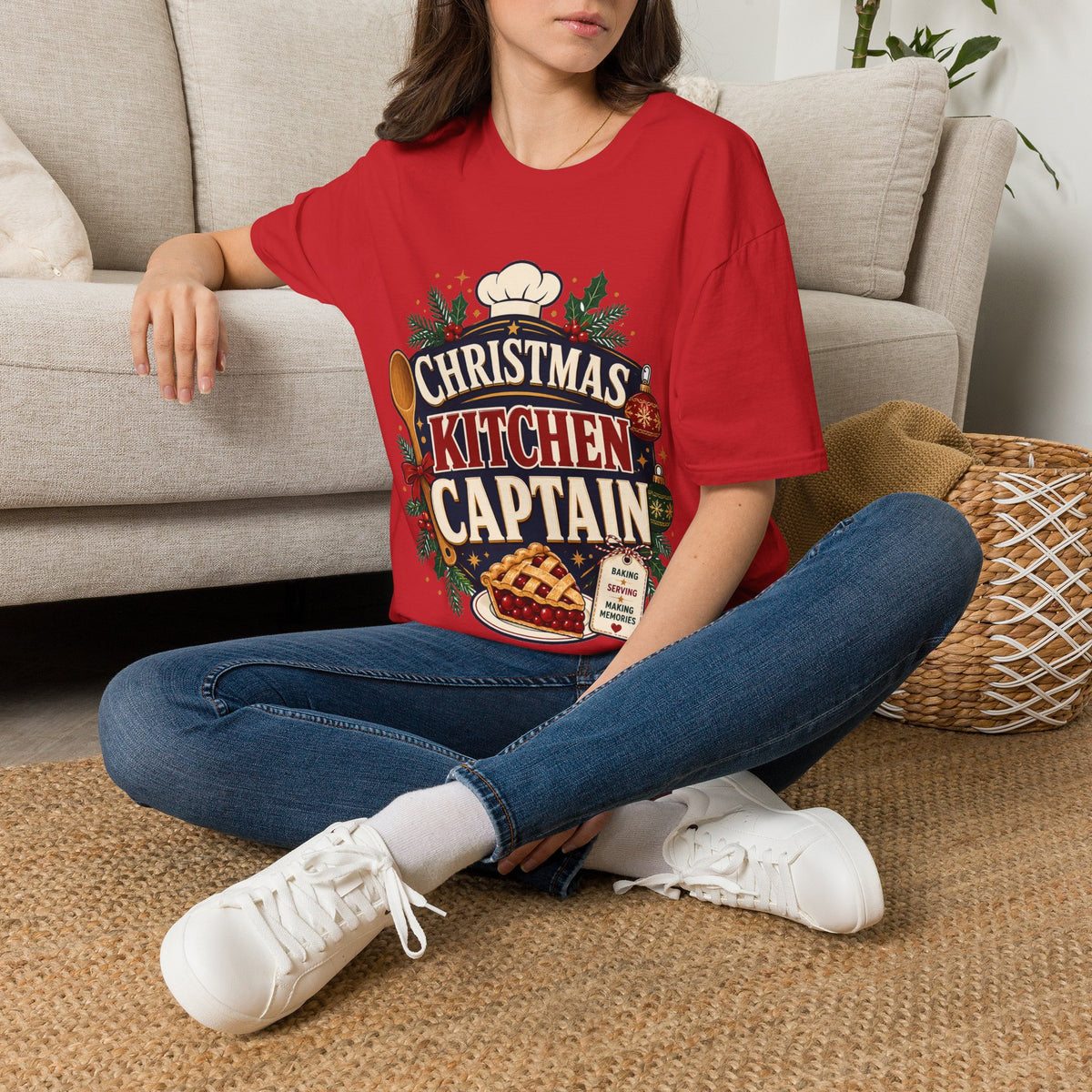 Christmas Kitchen Captain T-Shirt — Festive Holiday Cooking Tee