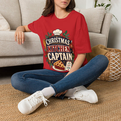 Christmas Kitchen Captain T-Shirt — Festive Holiday Cooking Tee