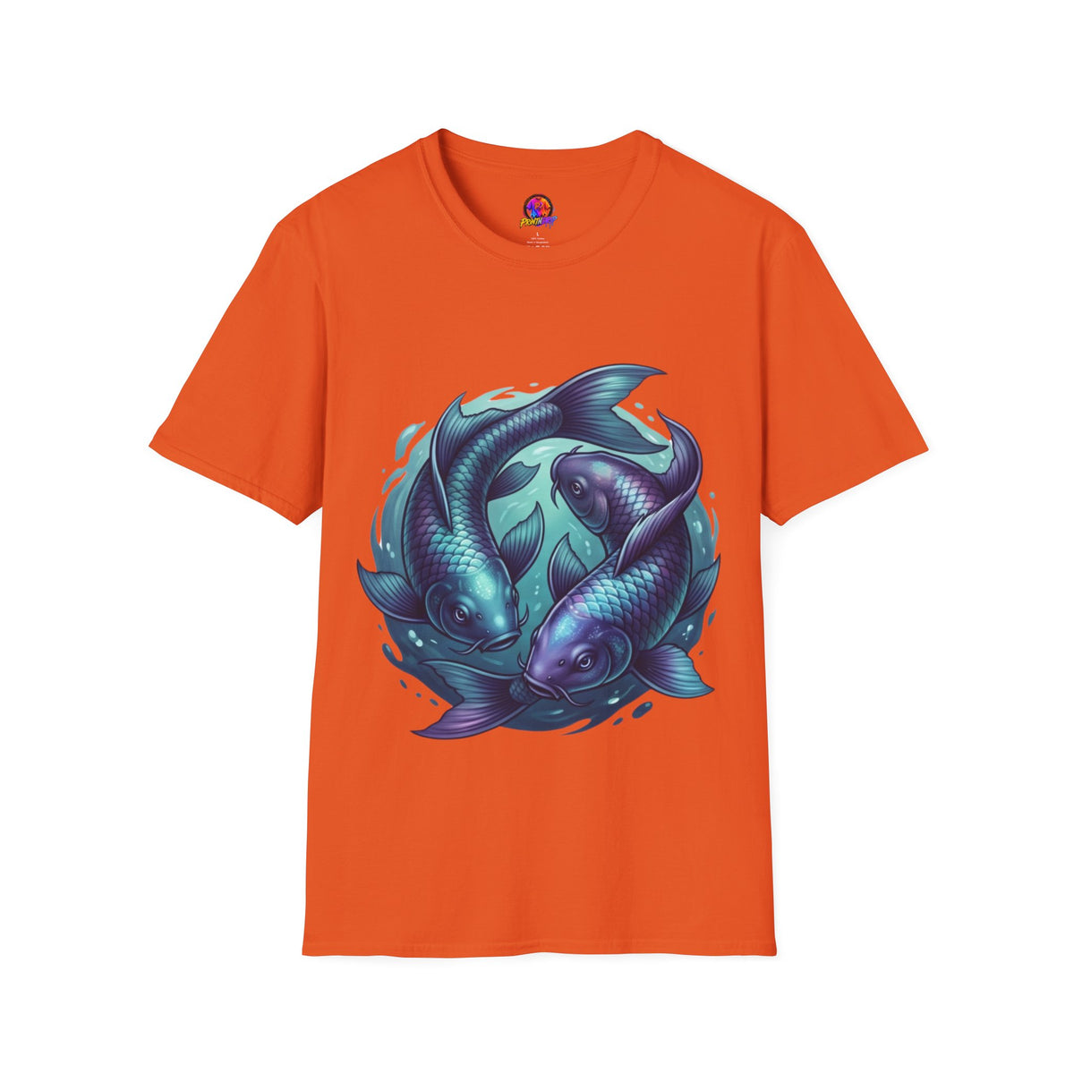 Koi Fish Circle T-Shirt — Artistic Yin Yang Aquatic Tee