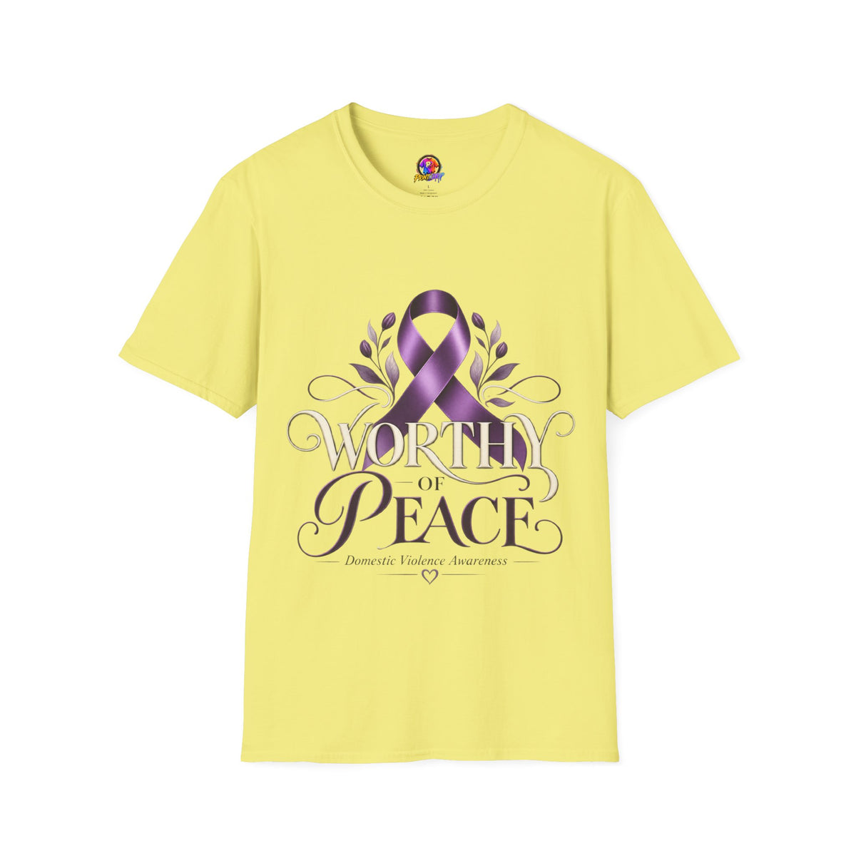 Worthy of Peace Purple Ribbon Domestic Violence  Awareness T-Shirt