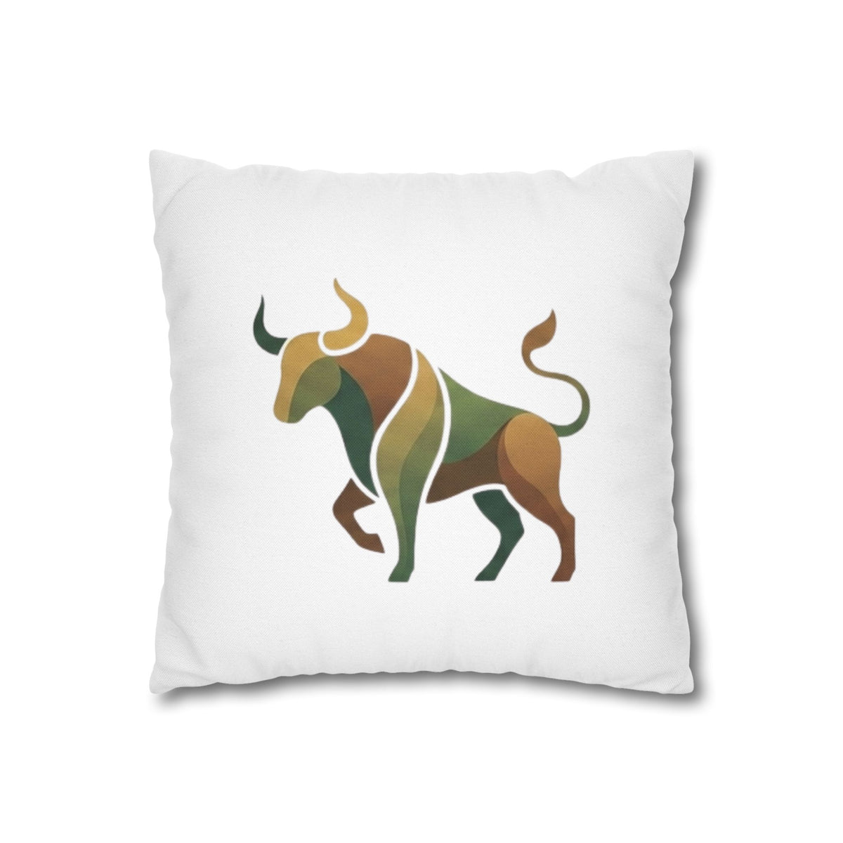 Taurus Geometric Bull Throw Pillowcase – Earth Tone Taurus Home Decor