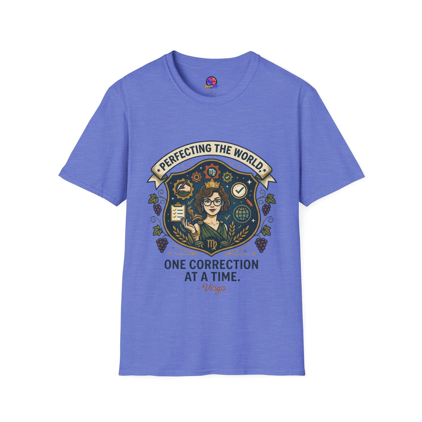 Virgo T‑Shirt — "Perfecting the World One Correction at a Time" Zodiac Tee