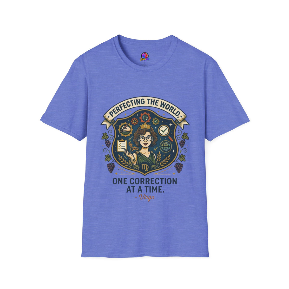 Virgo T‑Shirt — "Perfecting the World One Correction at a Time" Zodiac Tee