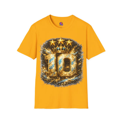 Argentina, MESSI #10 T-Shirt — Gold Crown '10' Victory Graphic Tee