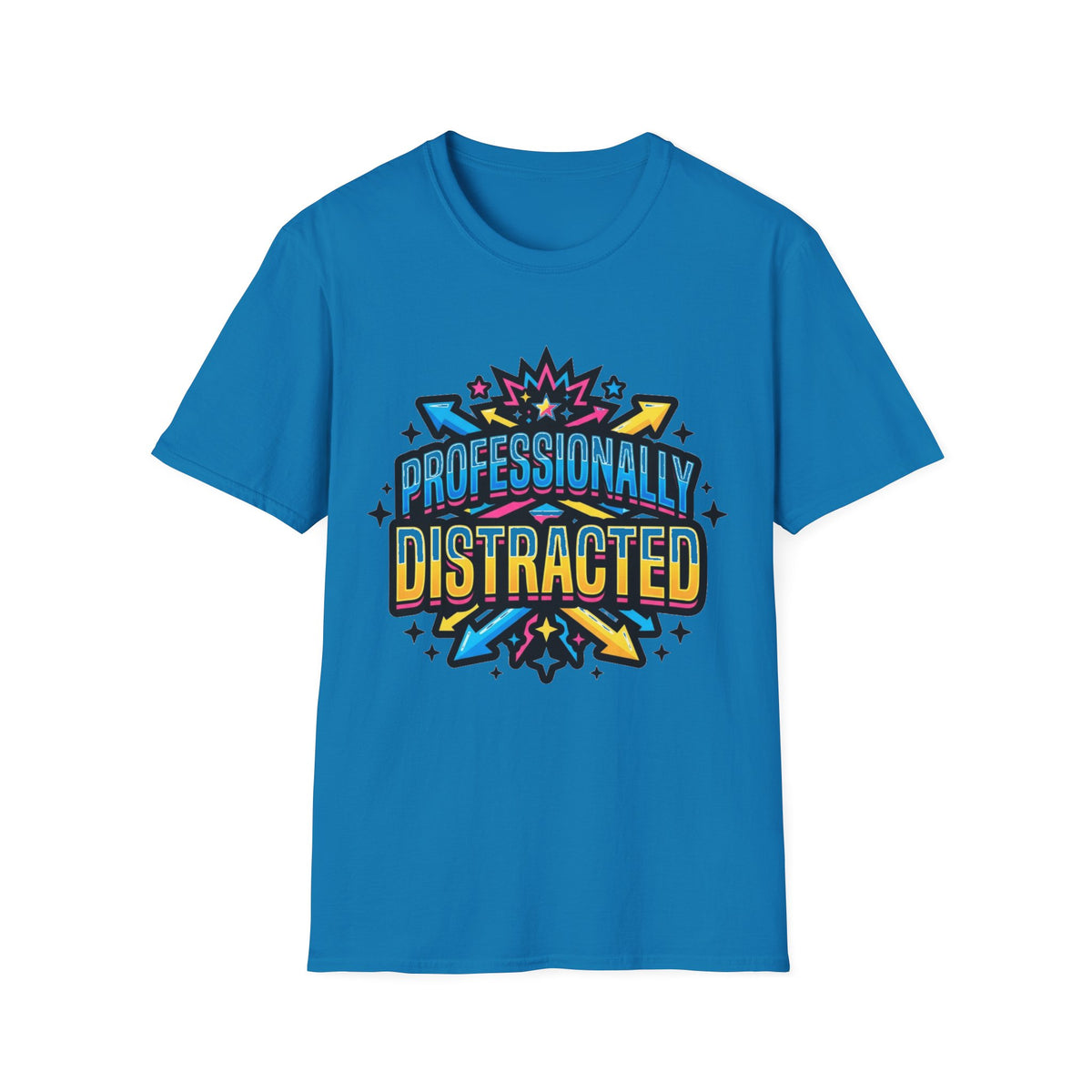 Black T-Shirt with Colorful Carnival 'Unvaccinated' Graphic – Statement Tee for Festivals & Activism - Trending Now - August 2026