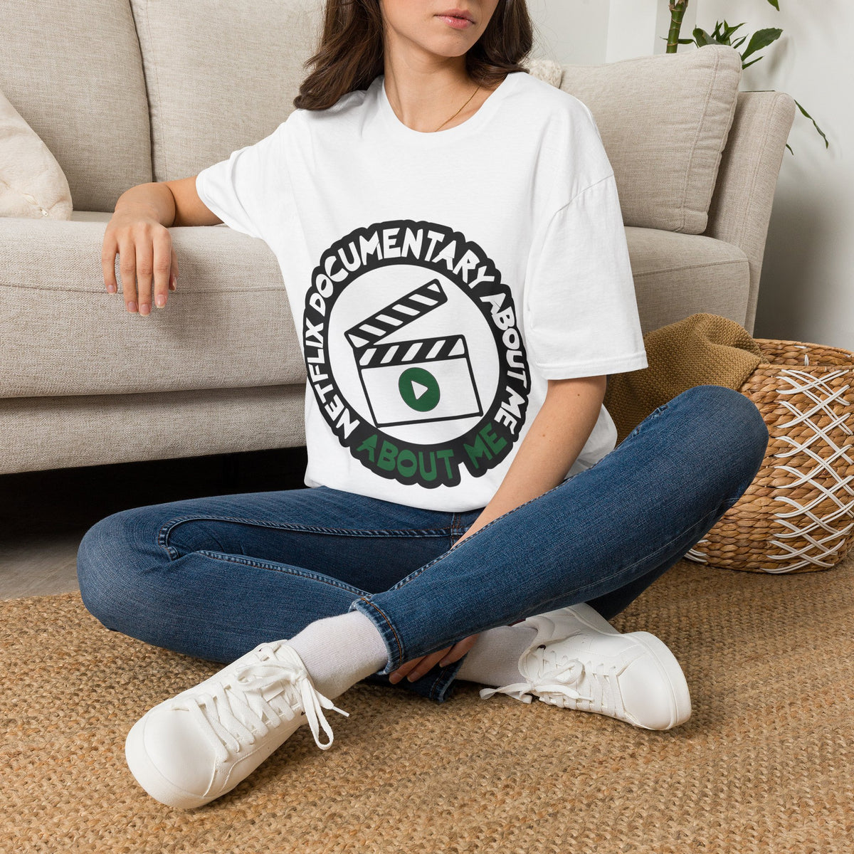 Netflix Documentary About Me Green Badge T-Shirt - Retro Circle Logo Graphic Tee - Trending Now - September 2026