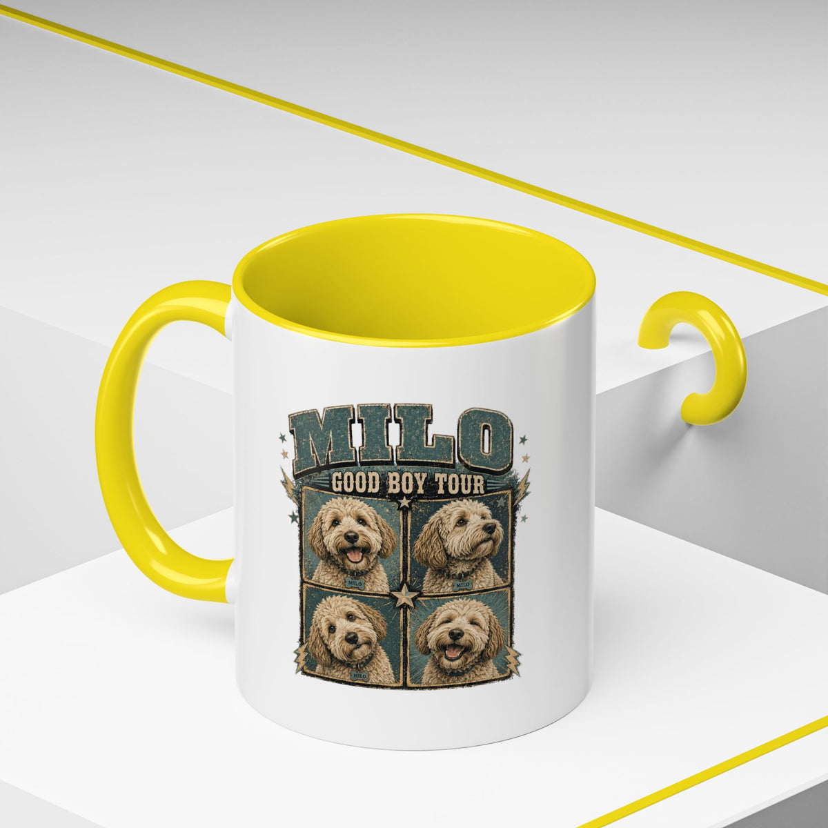 Milo Bailey Dog Dad Mom Milo 'Good Boy Tour' Accent Coffee Mug – Personalized Dog Photo Tribute