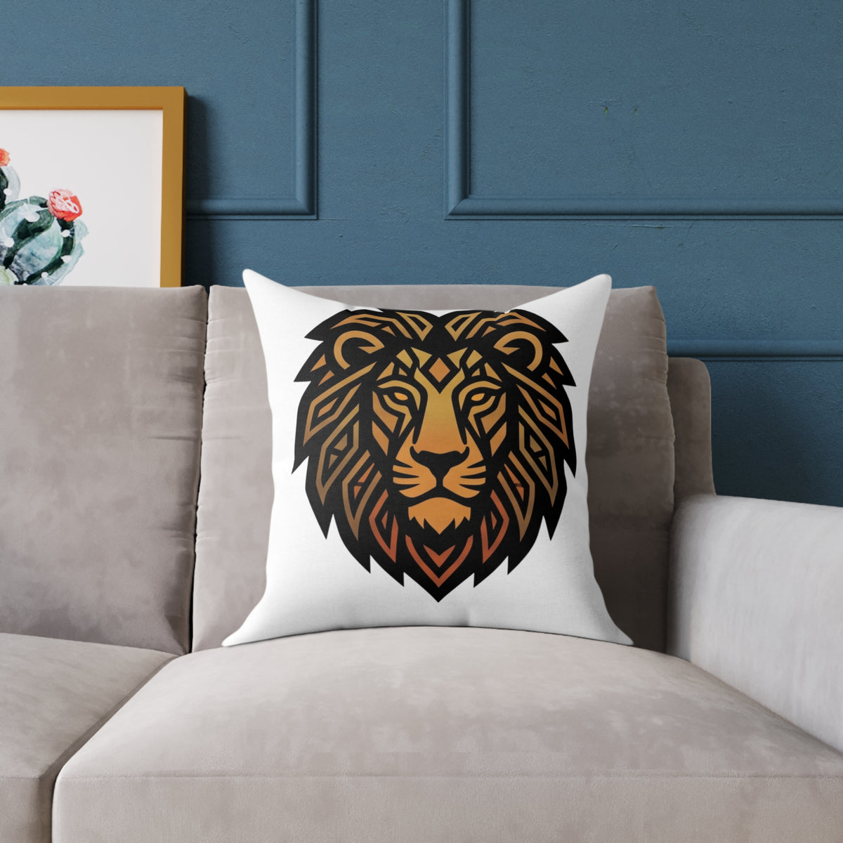 Leo Zodiac Lion Square Poly Canvas Pillow