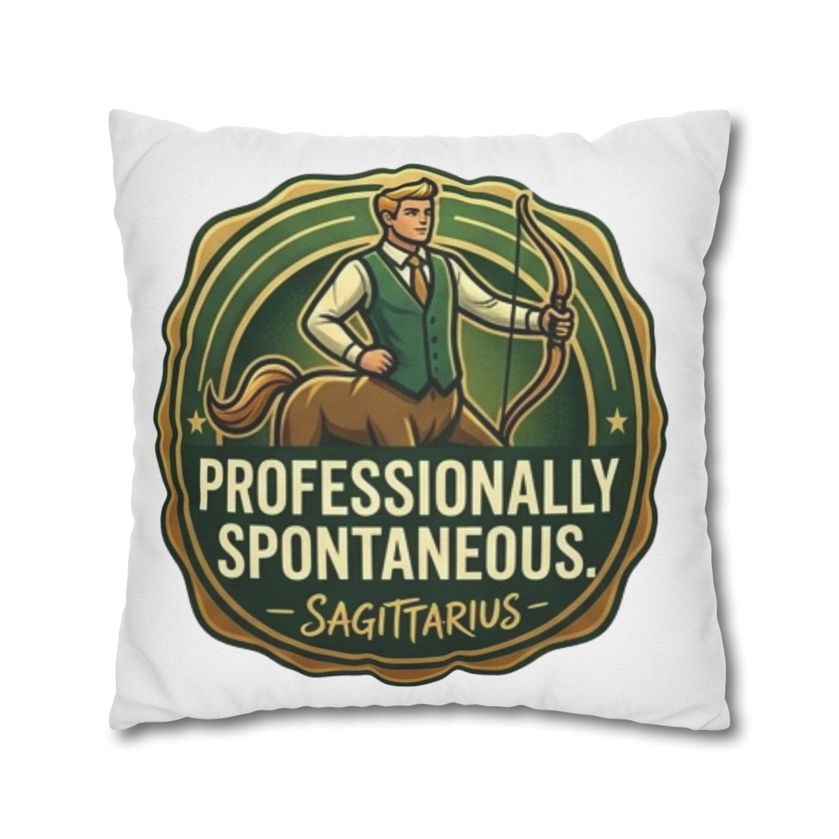 Sagittarius Pillowcase — "Professionally Spontaneous" Zodiac Decor
