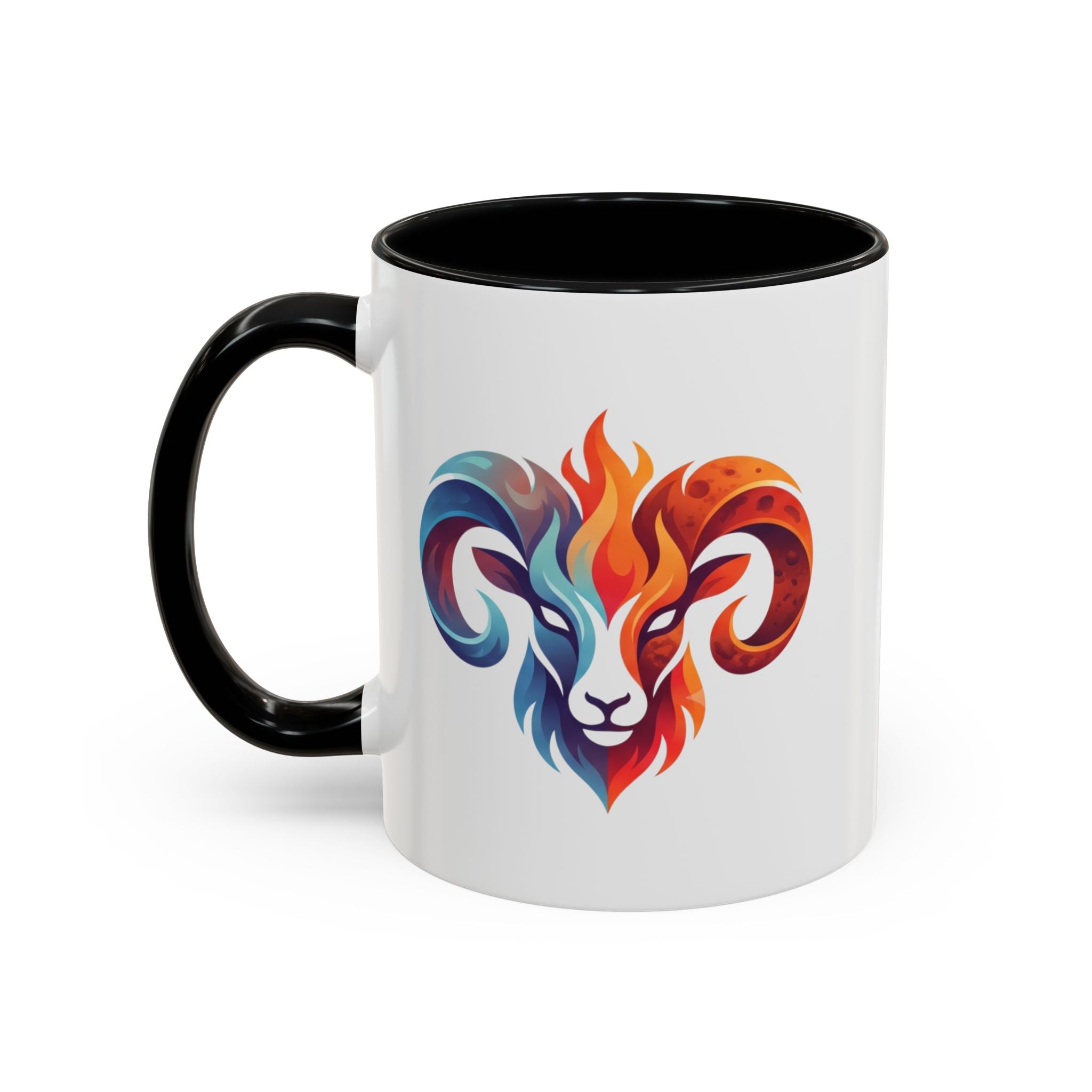Aries Ram Heart Coffee Mug – Colorful Zodiac Accent Mug