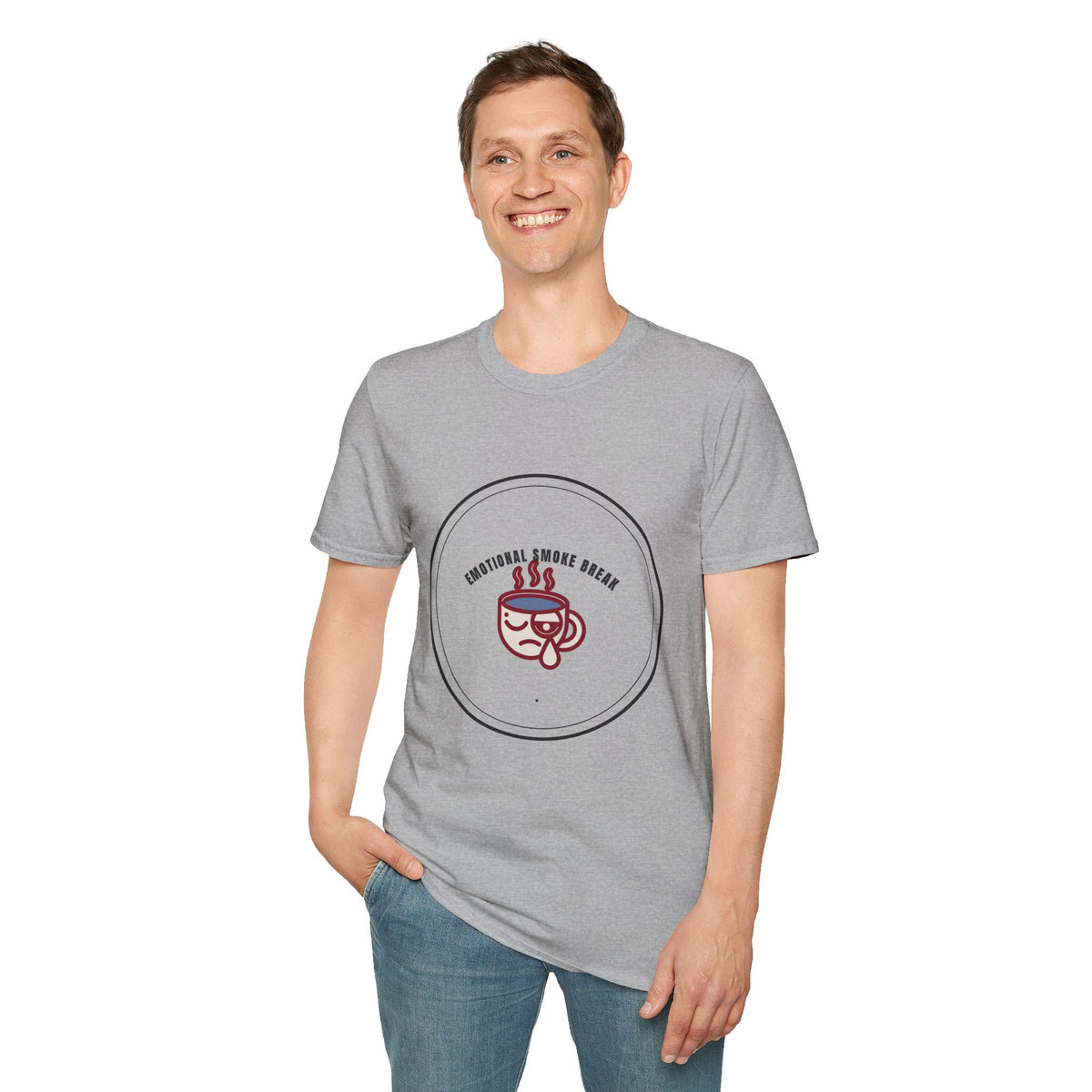 T-Shirt — "Emotional Smoke Break" Coffee Cup Graphic Tee - Trending Now - September 2026