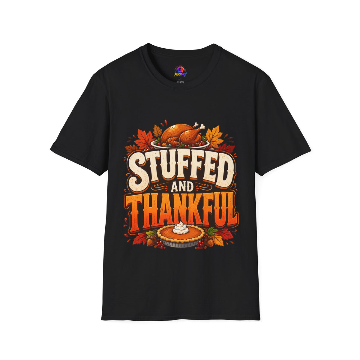 Thanksgiving T-Shirt — "Stuffed and Thankful" Turkey Design