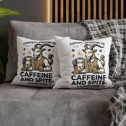 Capricorn Pillow pillowcase- "Currently Operating on Caffeine and Spite" Zodiac Throw Pillow