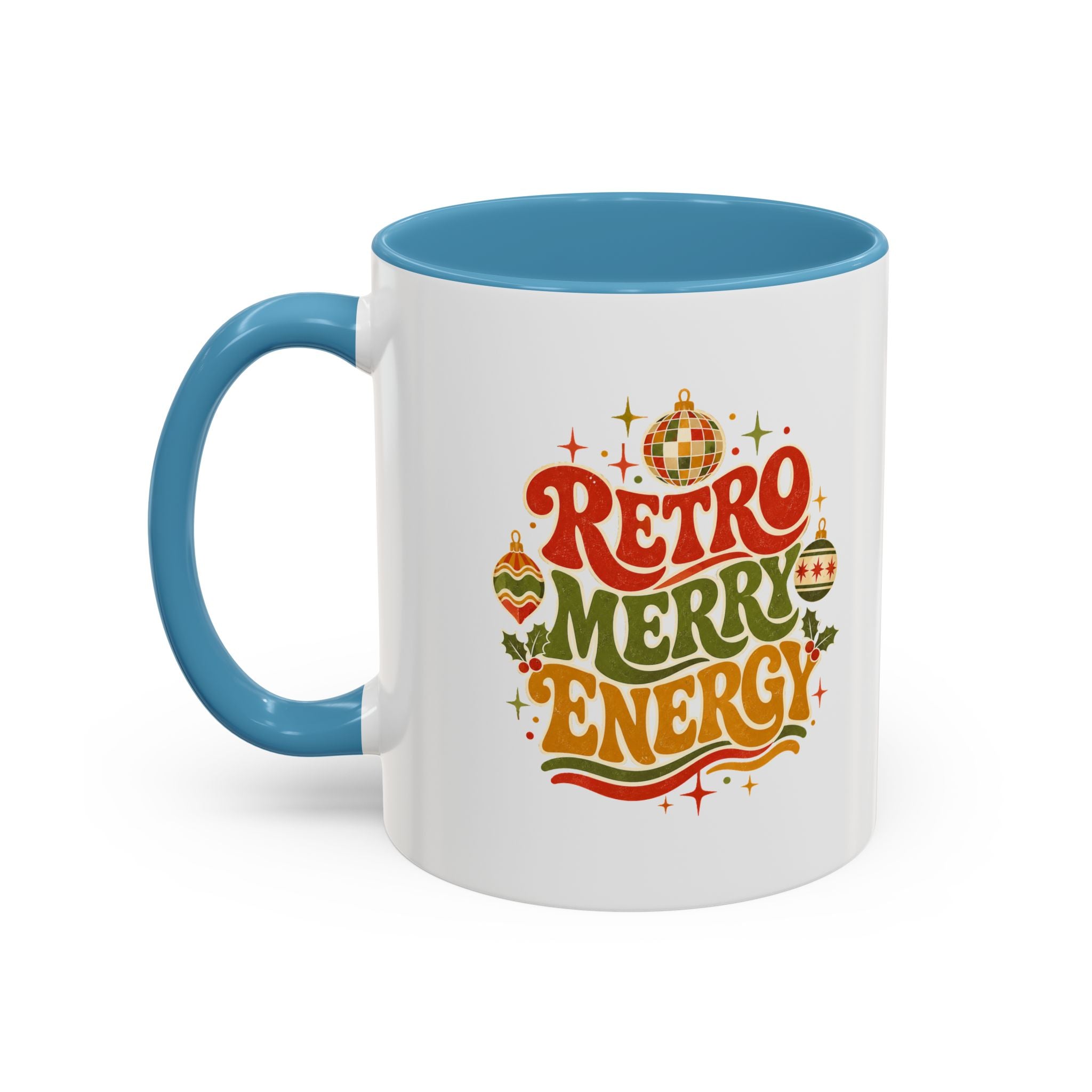 Modern Day Christmas Retro Merry Energy Coffee Mug — Festive 70s Holiday Design