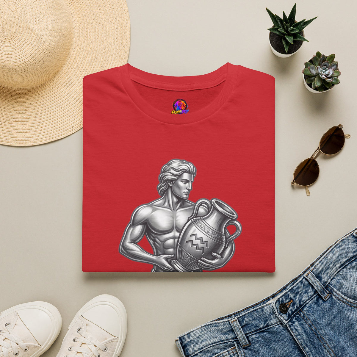 Aquarius Zodiac T-Shirt — Mythic Water Bearer Astrology Tee